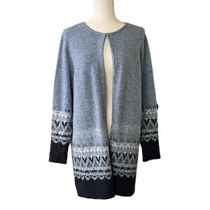 Christopher & Banks Blue Patterned Women's Cardigan Sweater